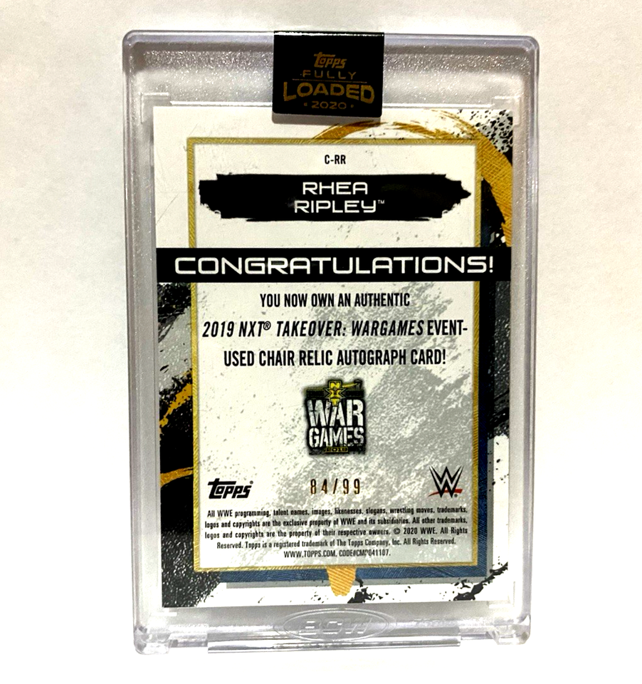 2020 Topps Fully Loaded #C-RR Rhea Ripley Auto Chair Relic /99 SEALED ...