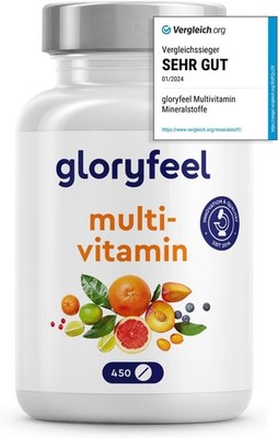 Multivitamin Hochdosiert 450 Tabletten Wertvolle Mineralien A-Z Vitamin 15 Monat