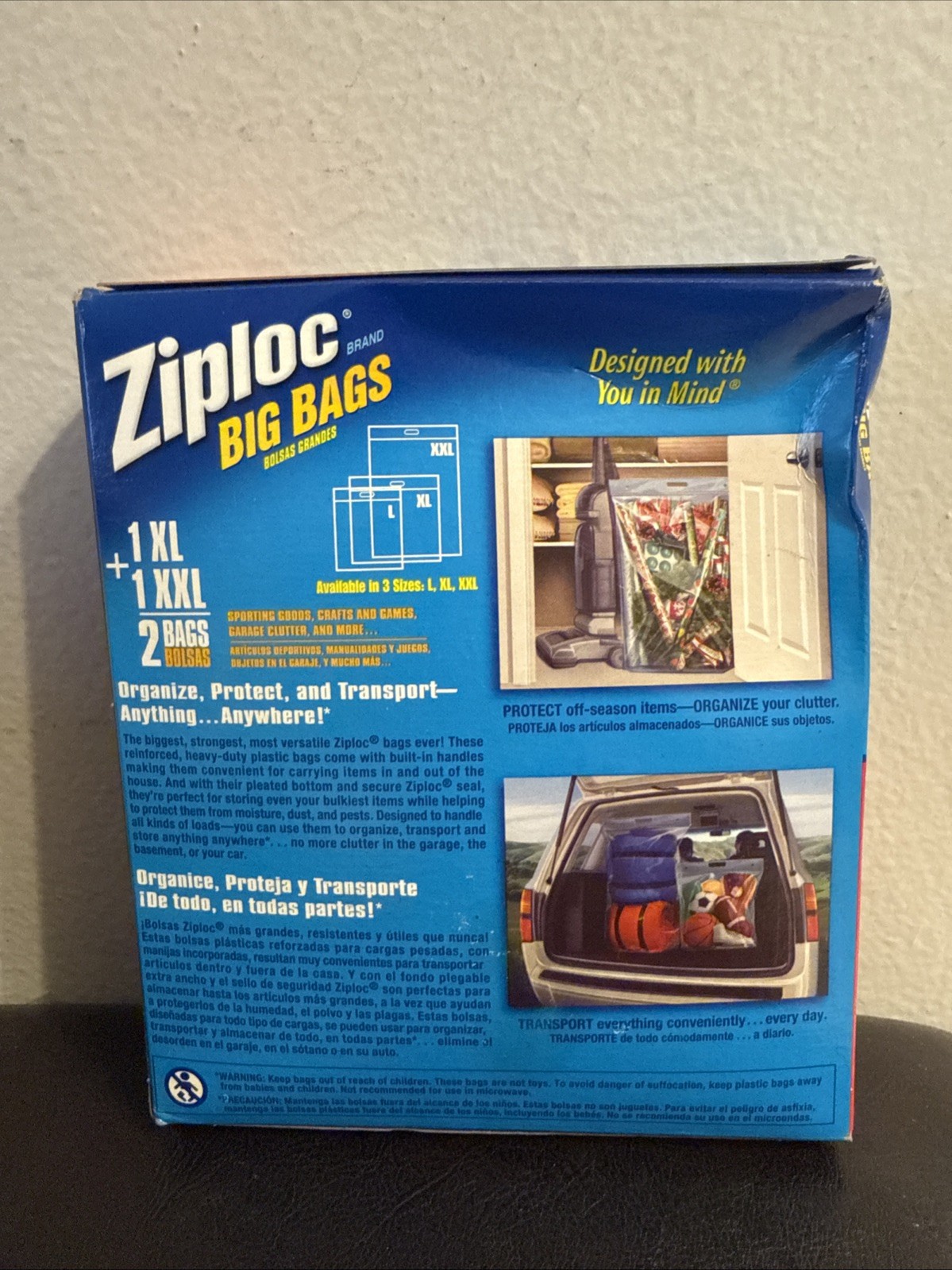 NEW Ziploc Big Bags XL & XXL 10 & 20 Gallon Size 2006 NOS Sealed Discontinued