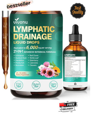 21-in-1 Lymphatic Drainage Drops for Liposomal, 6000mg Immune & Lymph System Sup