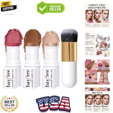 Face Sticks Trio, Cream Blush Stick  Highlighter Stick  Contour Stick for S...