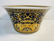 Rosenthal Versace Ikarus Medusa Blue Round Vegetable Salad Bowl 8  Perfect 