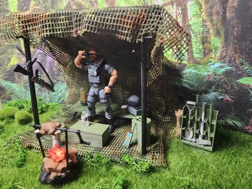 3D Printed Jungle Bivouac Playset For 1/12 Scale. For G.I. JOE  MARVEL LEGEND
