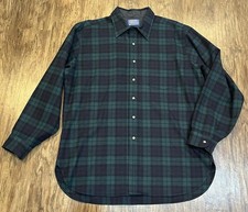 Vintage Pendleton Mens XL Black Watch Tartan Wool Flannel Shirt USA Made 60s/70s