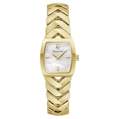 Bulova Classic Gold Mother of Pearl Tonneau Quartz Ladies Watch 97L183 MSRP$550