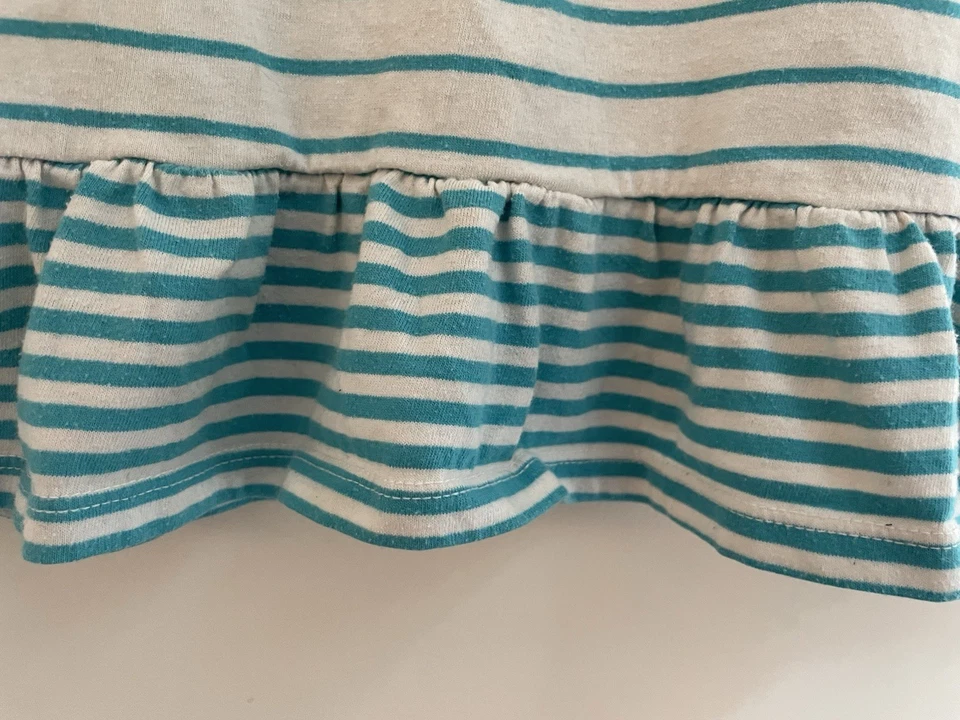 Arizona Jean Company Niños Niñas Rayas Algodón Manga Corta Peplum Top Blanco L 6 Foto 4 de 4