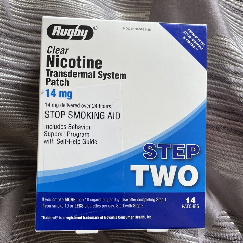 Rugby Clear Nicotine Transdermal System Patch Step Two - 14mg