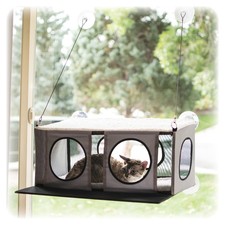 K H Pet Products EZ Mount Cat Window Perch Penthouse 2-level Tree, Sturdy Window