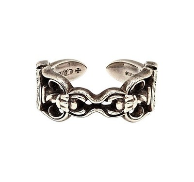 Chrom Herzen runder Doppel Dolch Ring 11,5 156376607 [U]