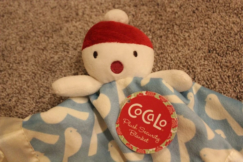 Manta de seguridad muñeco de nieve Cocalo azul blanco invierno vacaciones bebé bebé adorable nueva con etiquetas Foto 2 de 3