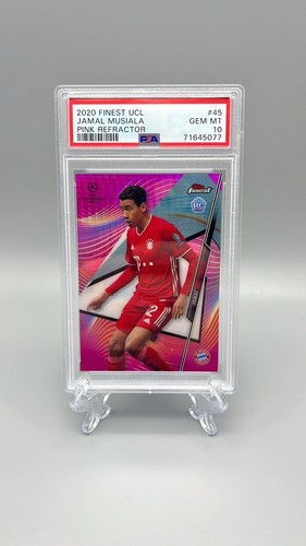 Jamal Musiala [Pink Refractor] #45 2020 Topps Finest UEFA Champions League card