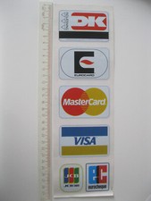 EUROCARD MasterCard VISA eurocheque JCB CARDS Aufkleber Sticker Reklame Werbung