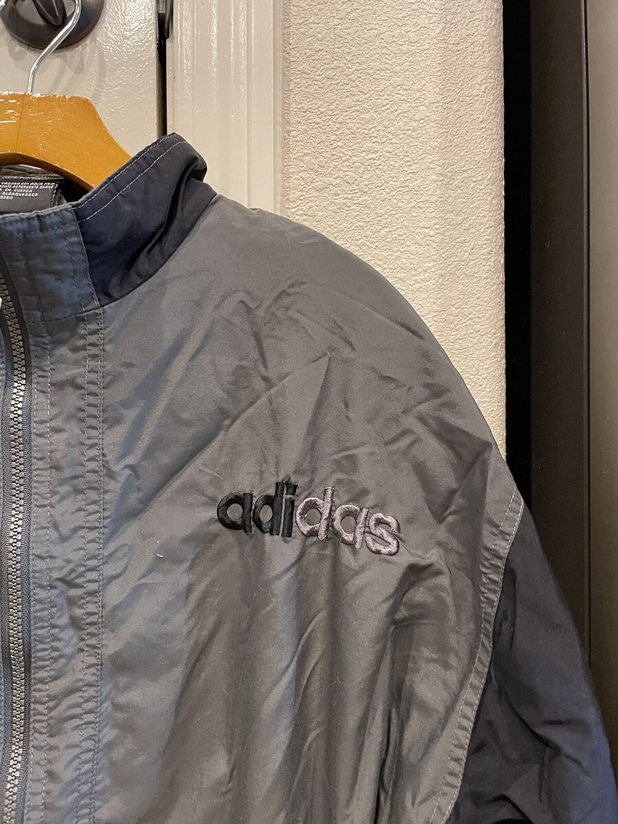 Vtg 90s Adidas Full Zip Windbreaker Jacket Big Logo Mens Vtg 90s Adidas Full Zip Windbreaker Jacket Big Logo Mens