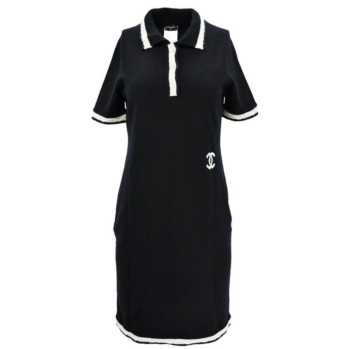 ワンピース 2009 CHANEL onepiece black dress eh Chanel Short Sleeve Dress Black 04A #44 182935 | eBay