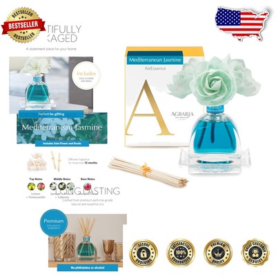 Sustainable Luxury Reed Diffuser Gift Set - Long-Lasting Mediterranean Jasmine