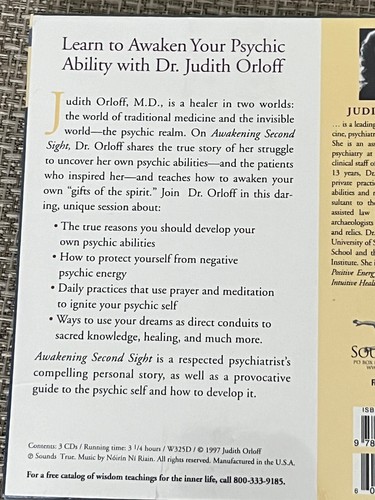 NEW! Awakening Second Sight Judith Orloff, MD 3 CD Audiobook Intuition 1997 - Picture 3 of 4