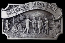 VTG. 1983 AMERICAN HISTORICAL COMMEMORATIVE BELT BUCKLE 152/5000 GREAT DETAIL