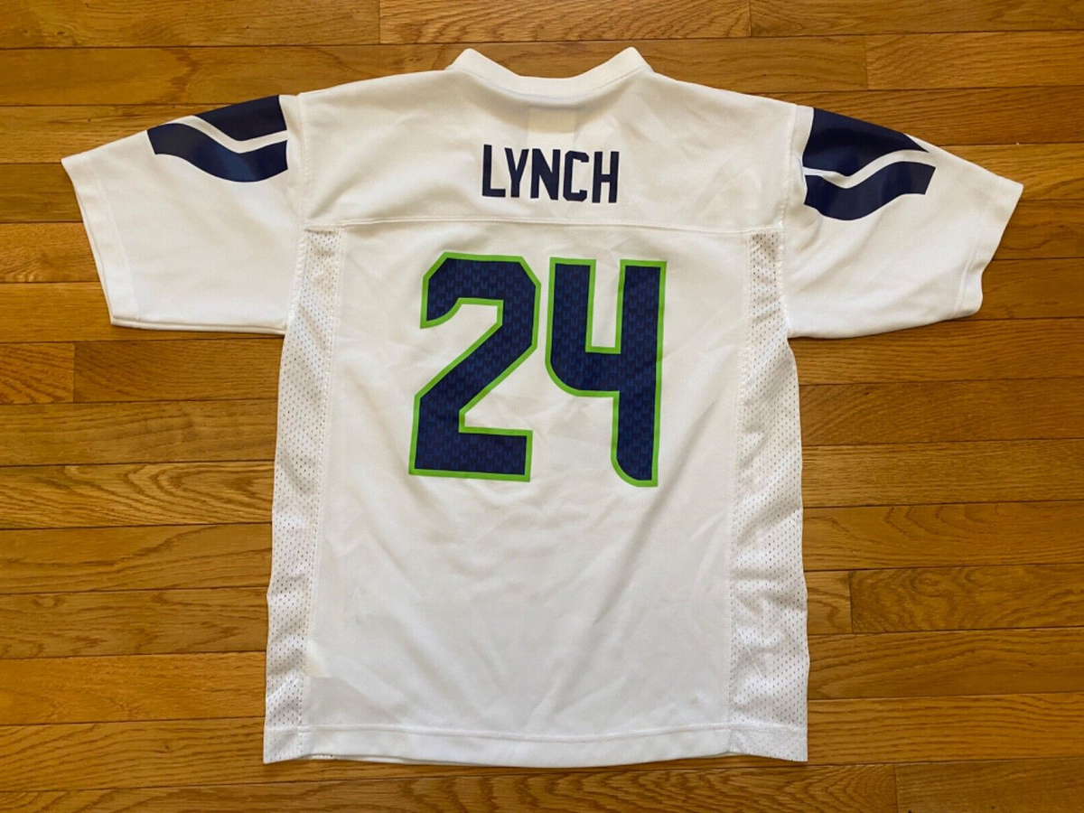 NFL Seahawks M.LYNCH リンチ 24 ジャージ M Seattle Seahawks Marshawn Lynch NFL AWAY #24 Football Jersey
