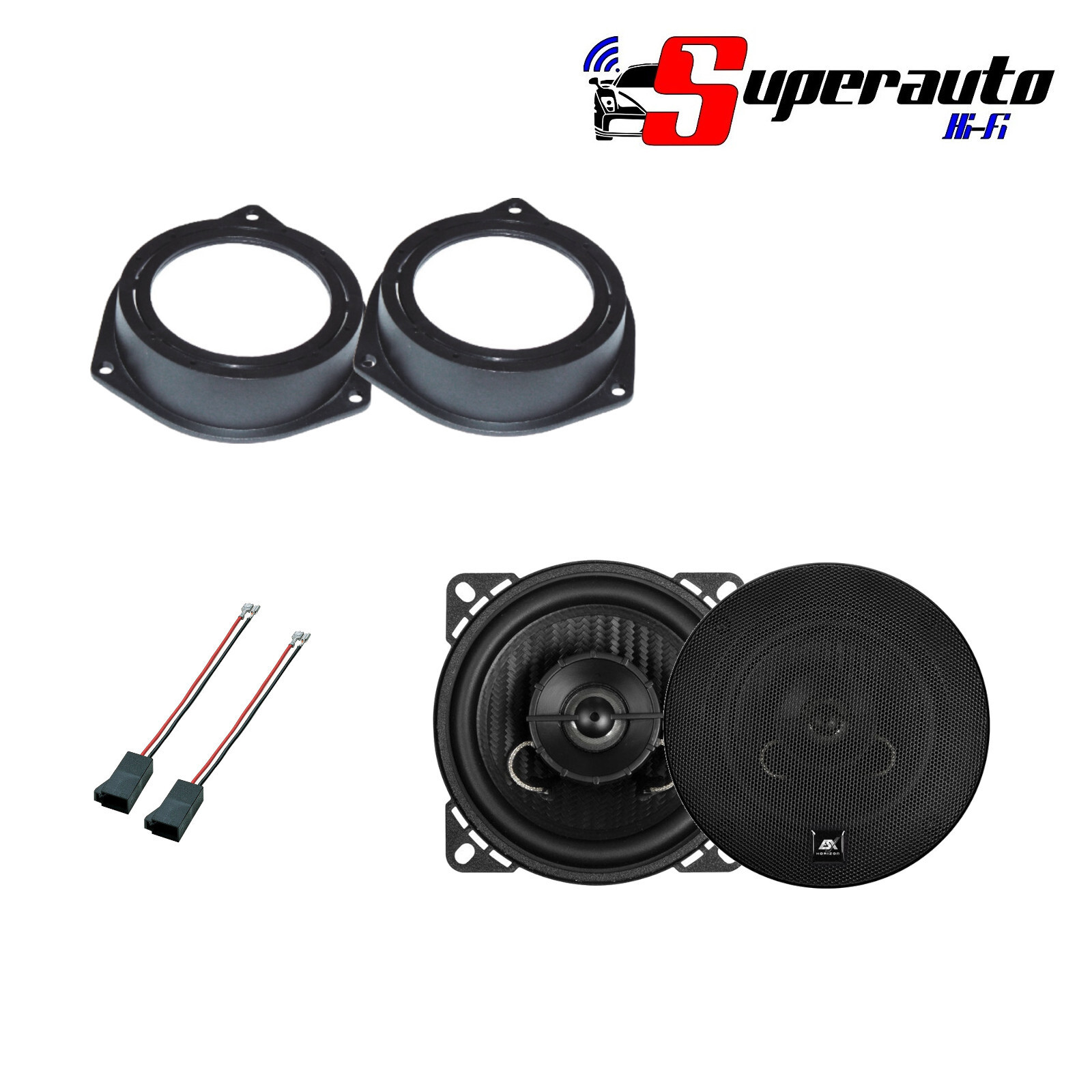 Kit Casse Posteriori Ford Ka 2009+: ESX HZ42 Coassiali 10cm 100W