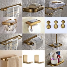 Antique Brass Square Bathroom Accessories Set Bath Hardware Towel Bar mset018