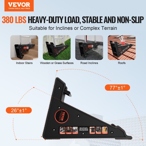 Ladder Levler 380lbs Load PP Leveling Tool with Storage for Uneven Ground - Picture 2 of 12