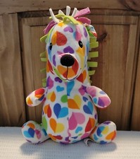 Hannah Plush Hedgehog by Melissa  Doug Fleece Multicolor Rainbow Hearts 15"