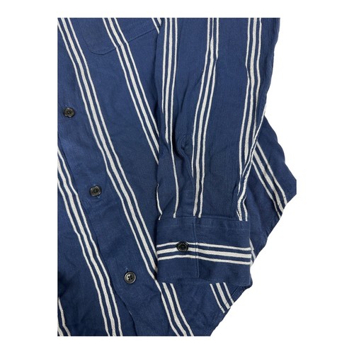 Sandro Paris Blue White Striped Viscose L/S Button Front Size Small - Picture 4 of 7