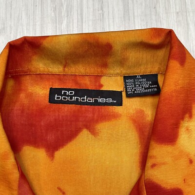 T-shirt Manches Longues Vintage No Boundaries - Graffiti Flammes Années Y2K - Taille XL