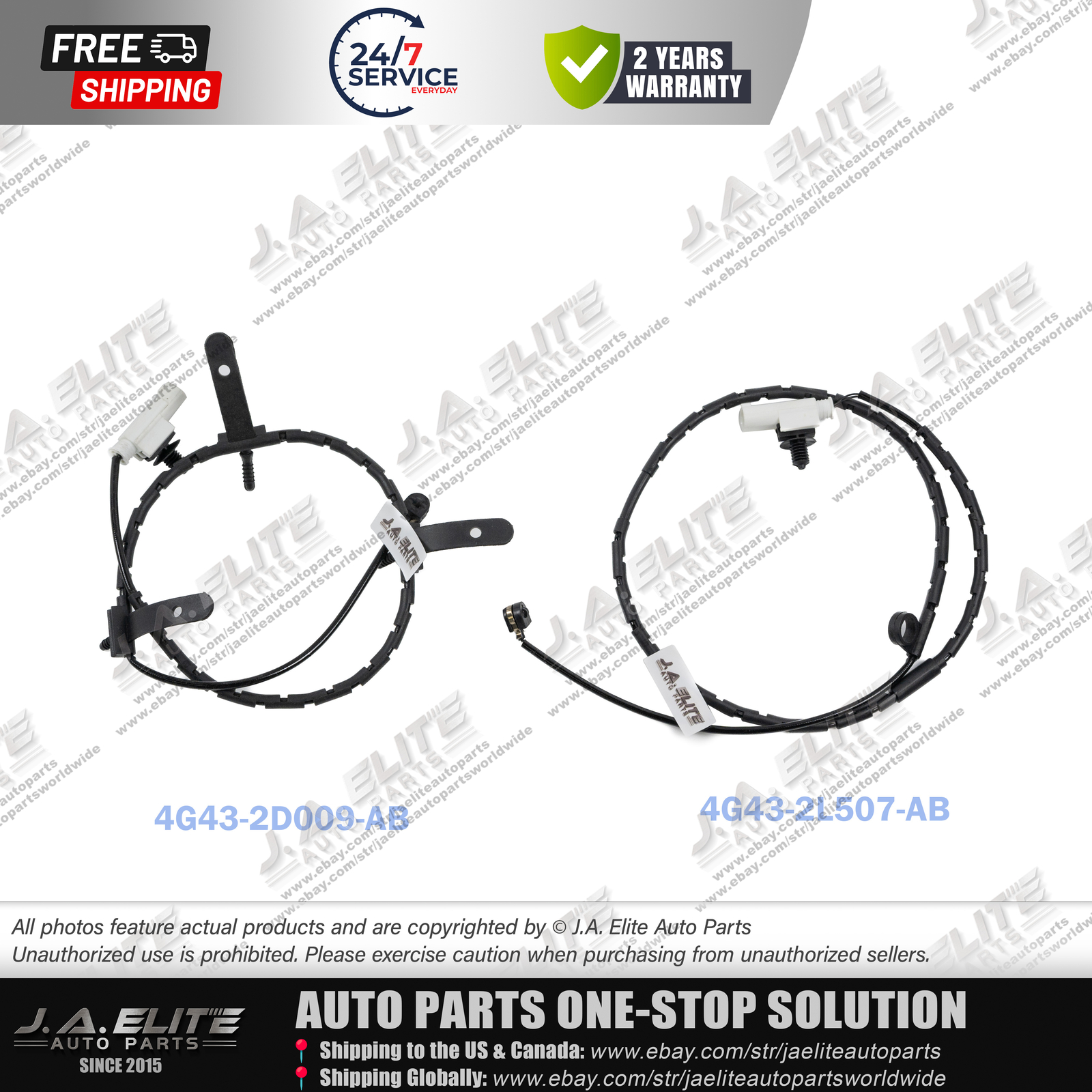 2pcs Front & Rear Brake Pad Wear Sensor fit Aston Martin DB9