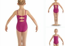 Bloch leotard CL8810 ShelfLined Girls sizes Hot Pink Bowback tank leotard CHILD