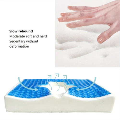T-shaped Memory Foam Gel Pad Breathable Butt Cushion Sit Bed Hemorrhoid Pressure - Picture 5 of 16