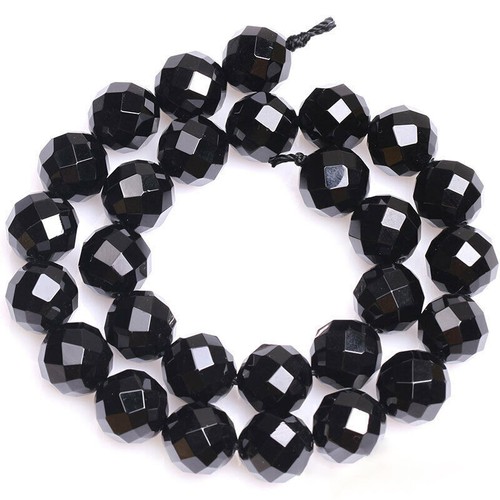 Faceted 4mm 6mm 8mm 10mm 12mm Black Agate Onyx Gemstone Round Loose Beads 15'' - 第 6/11 張圖片