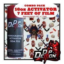 16oz hydrographic film / activator Pirate Life Skulls hydro dip dipping wizard