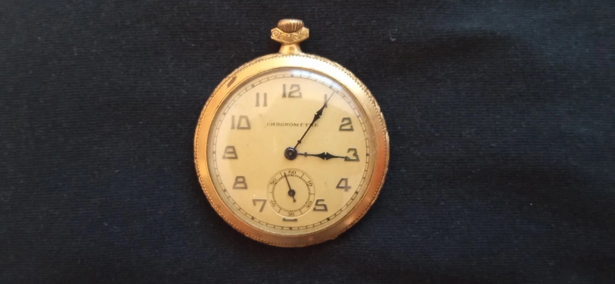 Montre gousset Chronom tre ancienne plaqu or
