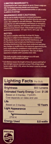 4 Bulbs Philips A19 E26 LED Bulb Soft White 8.8W LED 60 Watt Volume discount !!! - Picture 8 of 8
