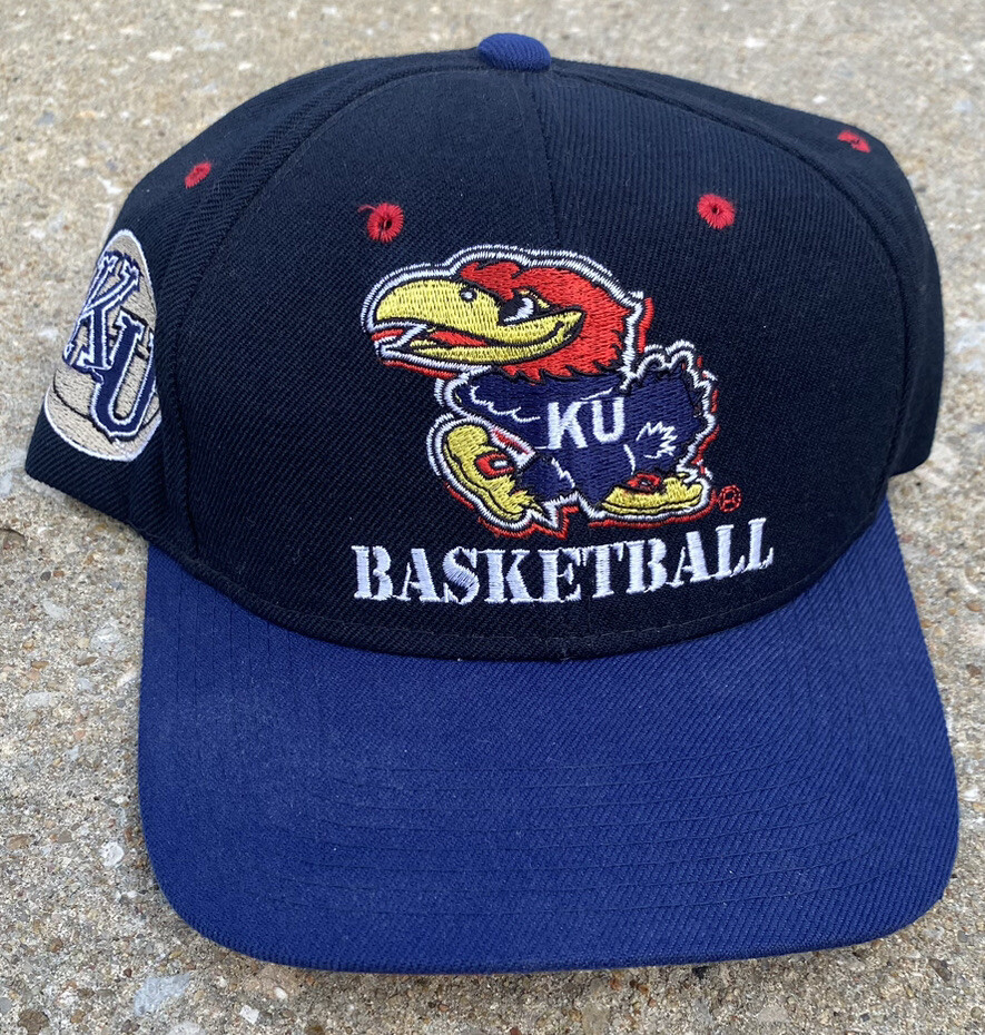 Vintage KU Kansas Jayhawks Basketball Wool SnapBack Hat Cap Paul Pierce