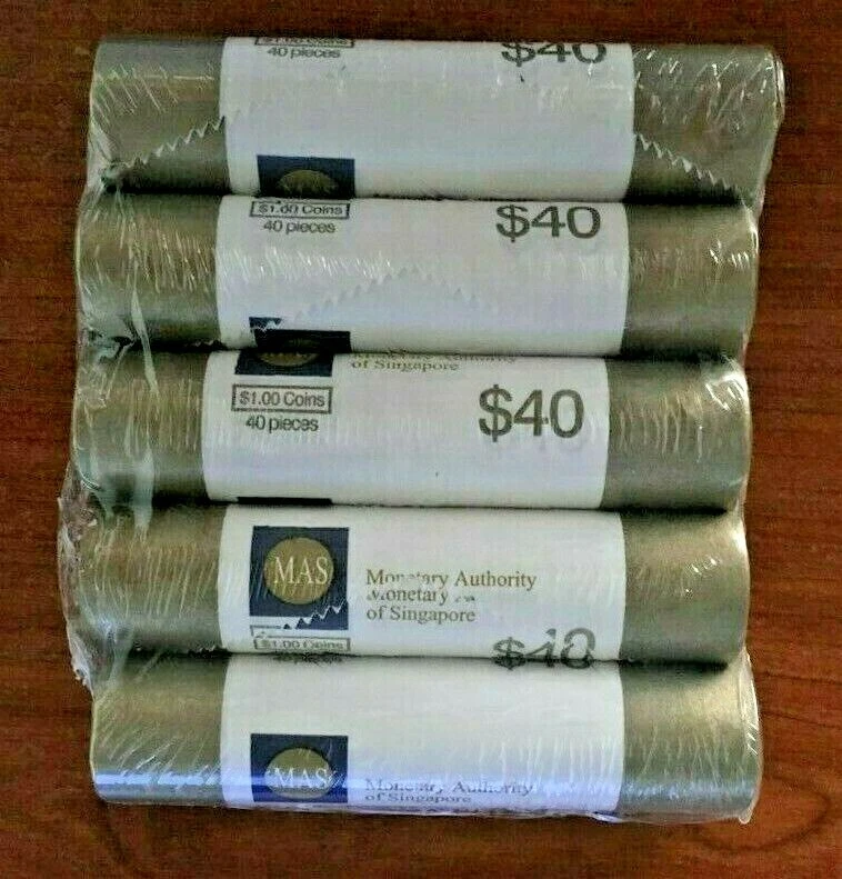 新加坡 1 美元全新 2013 - 2020 x 100 件批量 MERLION BI 金属 UNC 硬币 — 第 2/3 张图片