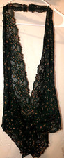 NWT Frederick's of Hollywood Jessica SZ Small Green Gold Lace Halter Teddy