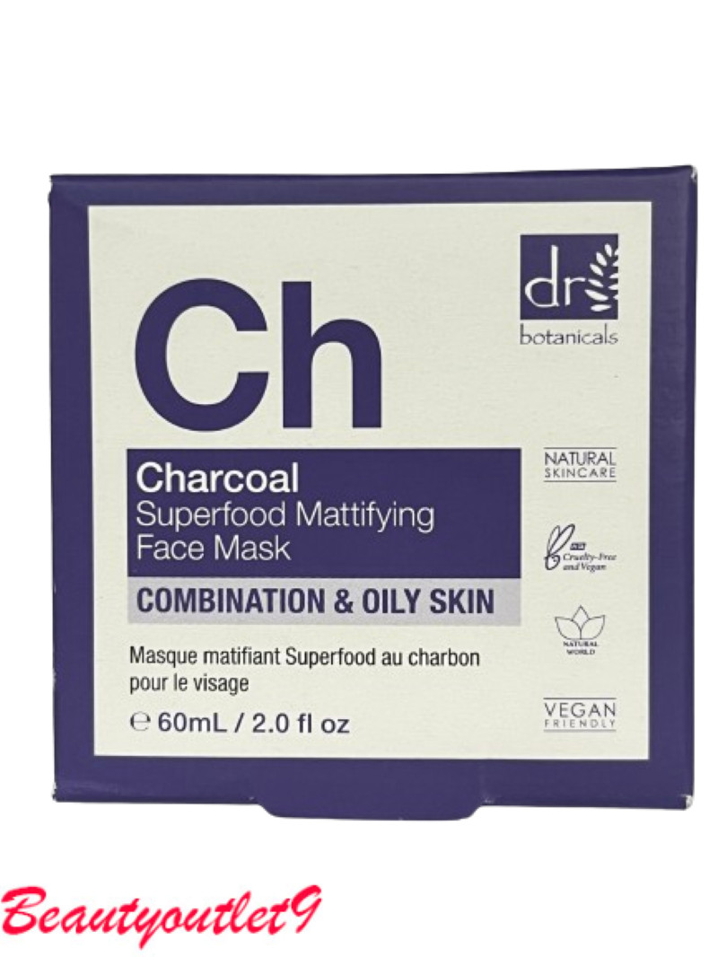 Dr Botanicals Charcoal Superfood Mattifying Face Mask 60Ml - Image 3