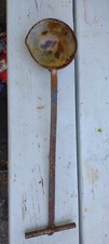 VINTAGE LARGE CAST IRON LEAD SMELTING  LADLE  25" 6" Cup 22 OZ 