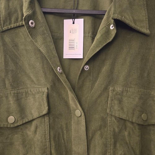 WeWoreWhat Women's Oversized Corduroy Lightweight Shacket Green M/L Gorpcore NWT - 第 7/11 張圖片