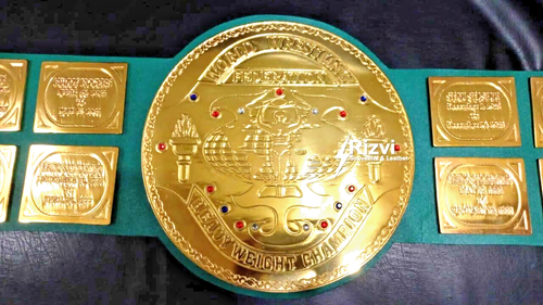 Big Green Heavyweight Wrestling Championship Title Belt Replica 4mm Zinc Leather
