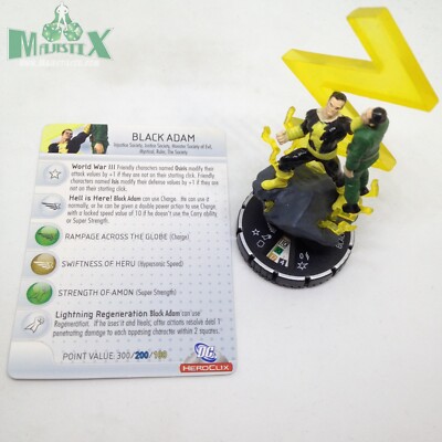Heroclix Superman set Black Adam #054 Super Rare figure w/card!