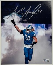 ALEX ANZALONE SIGNED DETROIT LIONS 8X10 BECKETT WITNESS COA
