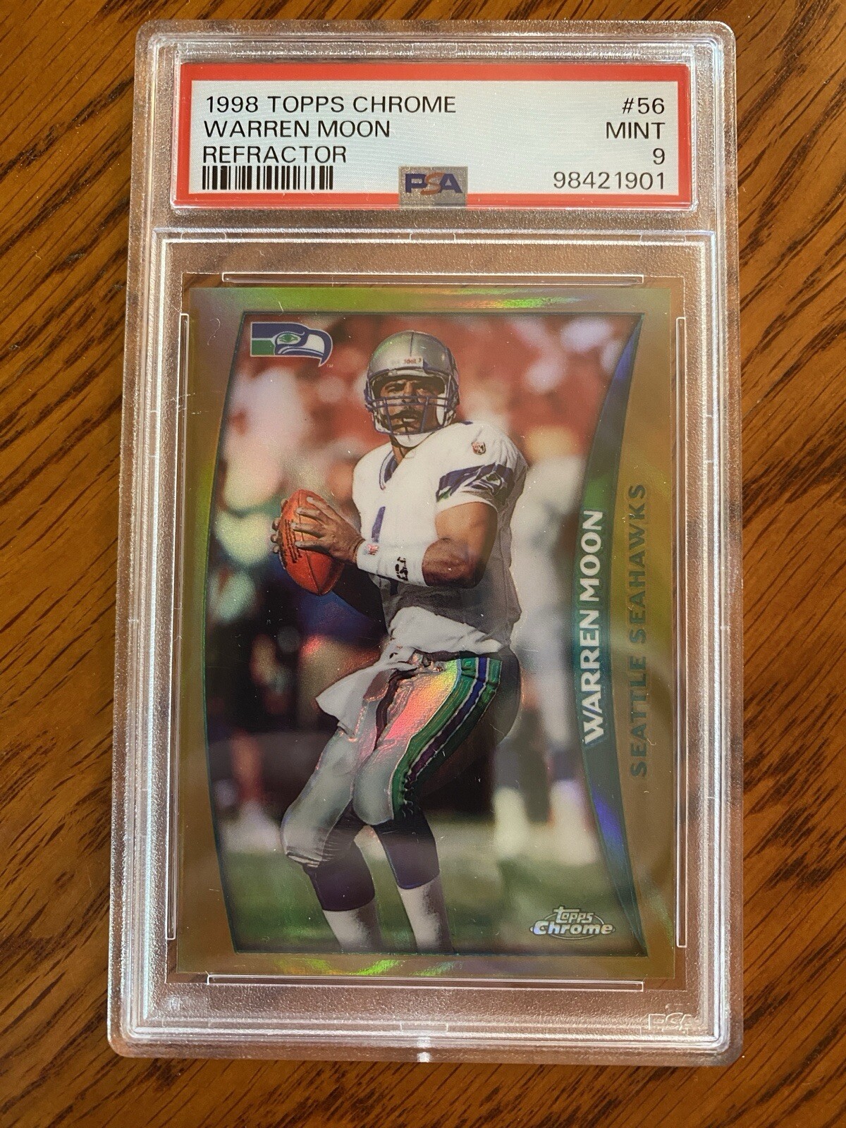 1998 Topps Chrome #56 Warren Moon Refractor PSA 9 Mint
