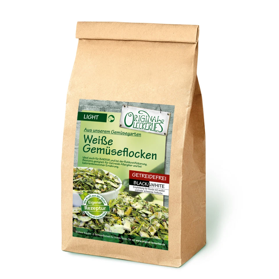 *500g* Weiße Gemüseflocken, Hundeflocken, BARF, getreidefrei, Gemüse für Hunde