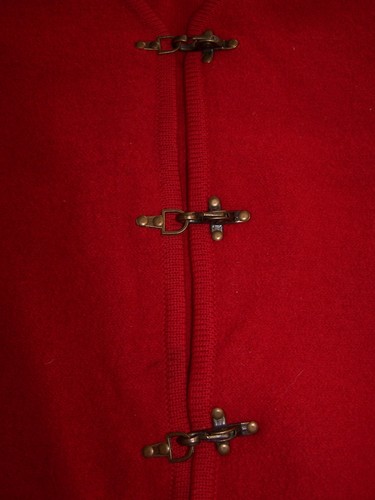 VTG 60s TALLY-HO RED SWEATER Vest/BOILED WOOL/SOLID BRASS CLIPS/PETITE SMALL/PS - Picture 3 of 10