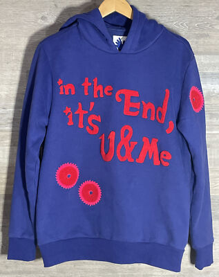 In the End It's U & Me Abstract By Jules Hoodie Sweatshirt Purple Red Size M