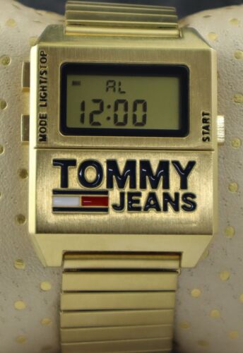 Tommy Hilfiger Men Digital Dial GP Case/Band Quartz Wristwatch Working - Picture 1 of 7