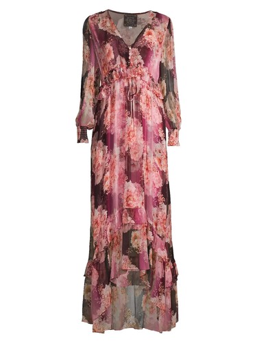 Johnny Was Riona Halter Maxi Dress Silk Floral Multi XL;NWT | eBay
